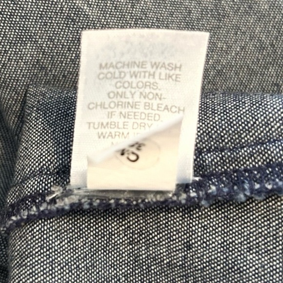 J.Jill Shift Raw Hem Lace-Up Neckline 3/4 Sleeves Blue Denim Dress, Size Medium - Picture 8 of 8